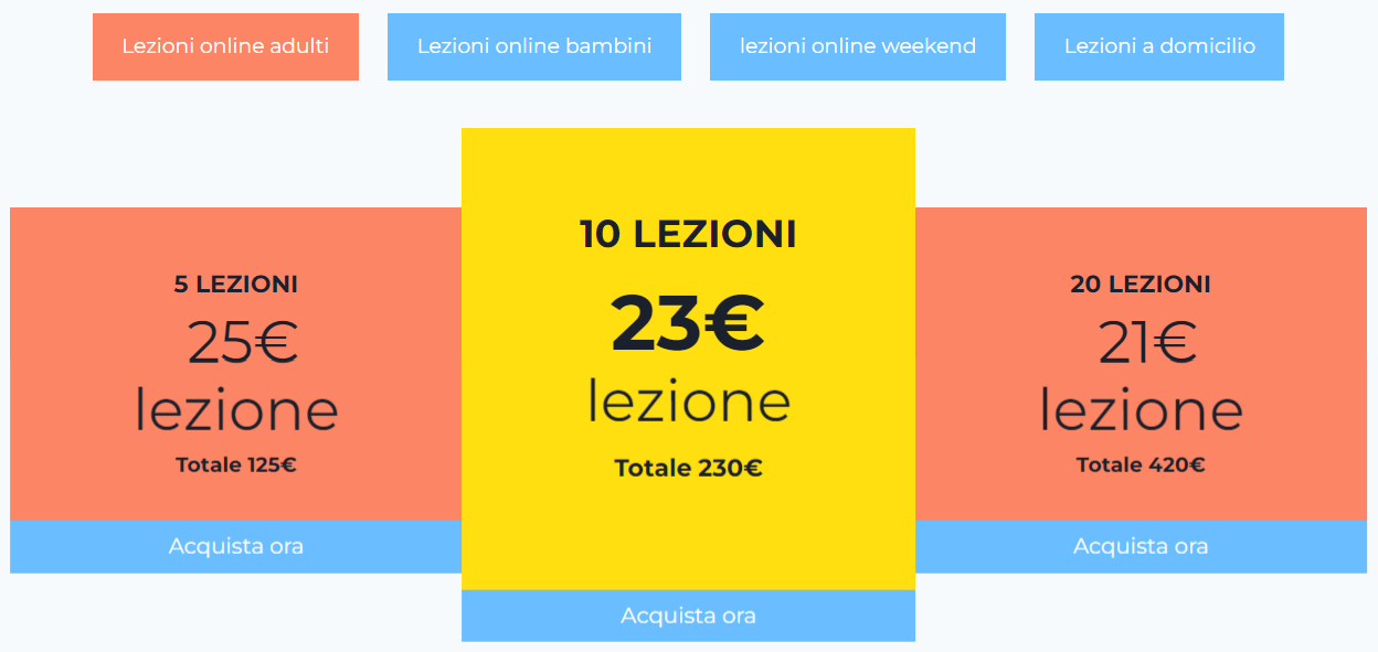 Prezzi lezioni di spagnolo